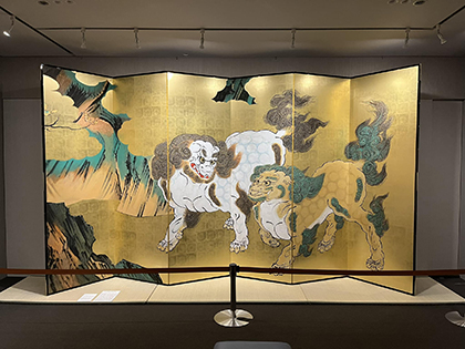 長谷川透「倣 唐獅子図屏風」
